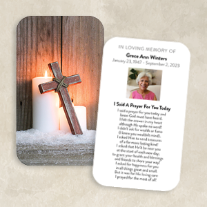 Candlelit Cross in Rustic Setting