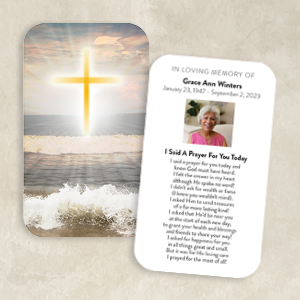 Golden Cross with Ocean Waves