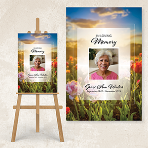 Field of Blossoms at SunrisePoster
