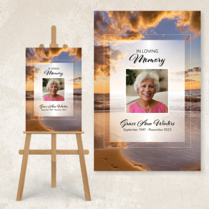 Footprints in Sunset GlowPoster