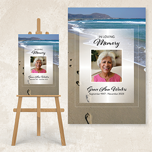 Footprints on Sandy ShorePoster