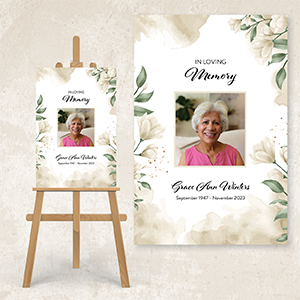 White and Cream Botanical DesignPoster